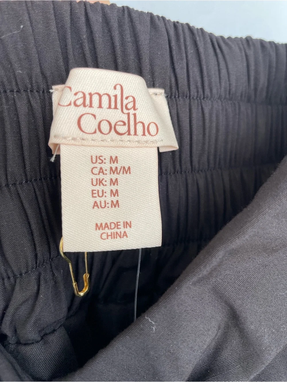 Camila Coelho Black Mini Dress with Front Knot & Tie Straps